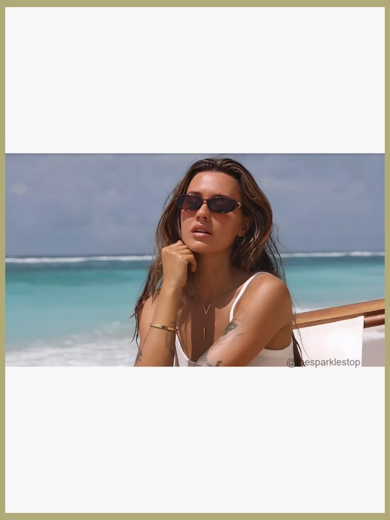 Retro Oval Cat Eye Sunglasses UV Protected Plastic Frame